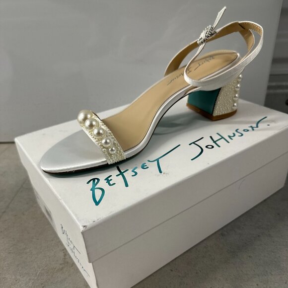 Betsey Johnson Tina Block Heel (Pearl Heels) - Picture 1 of 5